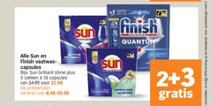  2 3 5 16 50 sun finish vaatwas capsules active brilliant shine zakken varieeren quantum 