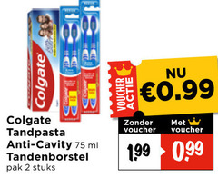  2 colgate tandpasta anti ml tandenborstel pak stuks voucher 
