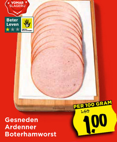  100 slagerij beter leven bescherming gesneden ardenner boterhamworst 
