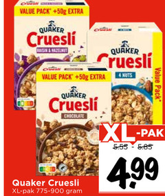  4 pack quaker cruesli chocolate xl pak nuts 
