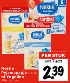  nestle babyvoeding 6 750 3x voordeel nieuwe receptuur yogolino aardbei calcium pyjamapapje ml soorten stuk 