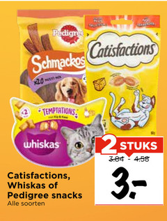  kattensnacks hondensnacks 2 pedigree schmackos satisfaction temptations whiskas stuks snacks soorten 