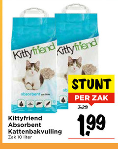  10 kittyfriend absorbent kattenbakvulling zak liter 