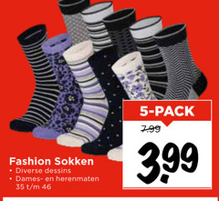  5 35 46 fashion sokken dessins dames herenmaten pack 3.99 