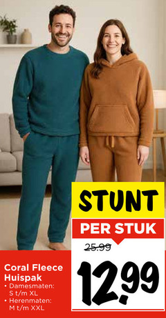  coral fleece huispak damesmaten xl herenmaten xxl stuk 