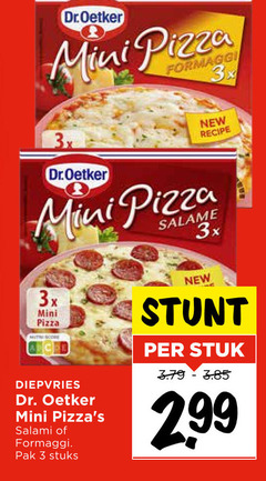  3 dr.oetker mini pizza formaggi 3x new recipe salame hit score diepvries dr. oetker salami pak stuks stuk 