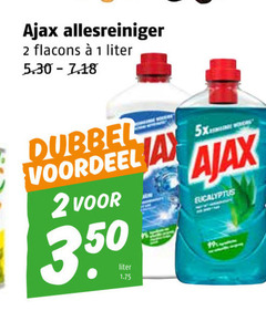  1 2 ajax allesreiniger liter dubbel voordeel 5x eucalyptus 