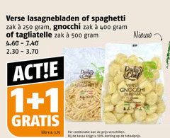  1 50 250 400 500 verse lasagnebladen spaghetti zak gnocchi tagliatelle daily chef kilo v.a. combinatie kassa 