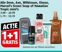  1 20 dove axe wilkinson elmex green soap hawaiian tropic men care shampoo clear comfort aanbod 