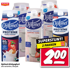  2 10 11 12 200 planet optimel drinkyoghurt aardbei banaan proteine pak vet suiker 100ml framboos proof kers mam perzik peer pakken 