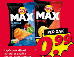  lays chips 99 paprika flavour ribbel naturel zak taste 