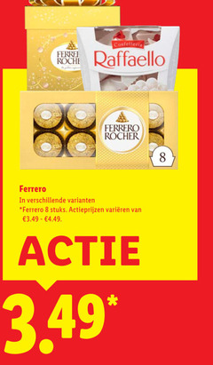  8 confetteria raffaello ferrero rocher stuks varieeren 