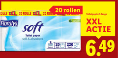  floralys toiletpapier 3 20 50 rolls xxl rol soft toilet paper absorbent rollen layers sheets recyclable maths from 