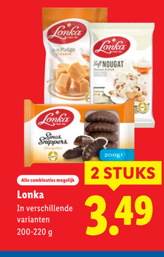  2 lonka bon fudge caramel soft nougat sinas snippers orangettes combinaties stuks 