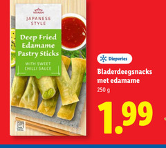  250 vitasia japanese style deep fried edamame pastry sticks with sweet chilli sauce diepvries bladerdeegsnacks 