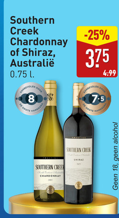  witte wijn rode 8 18 2022 southern creek chardonnay shiraz l hamersma prestige south eastern australia alcohol 