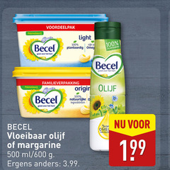  100 500 600 becel hart light rijk plantaardig familieverpakking origin olijf natuurlijke vloeibaar margarine ml ergens 3.99 3x 