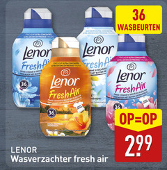  lenor wasverzachter 36 fraicheur ultra geconcentreerde wasbeurten frais fris parfum fresh air plein buiten gedroogd soleil ge synthetisch defense 