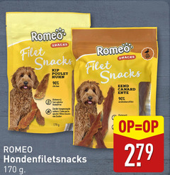  90 279 romeo snacks filet kip poulet chicken eend canard eendenborstfilet glutenvrij sans gluten toegevoegde suikers sucre 
