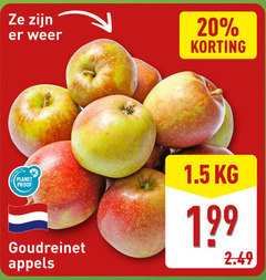  20 weer to planet proof goudreinet appels 