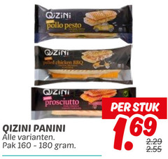 pollo pesto pulled chicken bbq prosciutto qizini panini pak stuk 