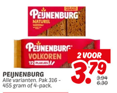  2 4 12 stuk naturel volkoren plakjes peijnenburg pak pack 