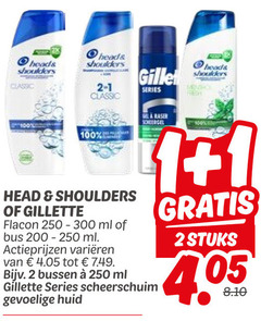  1 2 100 200 250 heads shoulders classic series raser scheergel head gillette flacon ml bus varieeren bussen scheerschuim gevoelige huid stuks 