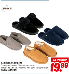  36 alpaca sloffen dames heren maten voering schapenwol elders paar 