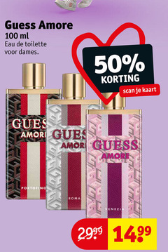 50 100 guess amore ml eau toilette dames scan kaart amor portofino roma 