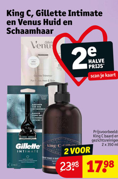  2 350 king gillette intimate venus huid schaamhaar gentle trimmer for hair skin halve scan kaart zone intieme back visage bar baard gezichtsreiniger ml 