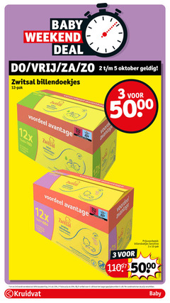  1 2 3 5 12 25 33 50 5000 baby weekend deal vrij oktober zwitsal billendoekjes pak voordeel avantage lotion lingettes getest 12x du ph procent plastic sensitive plastique babybilletjes milde verzachtende luieruitslag aide les aux klinisch 2e halve artikel combinatie kruidvat 