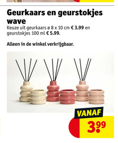  8 10 100 geurkaars geurstokjes wave cm 3.99 ml 5.99 