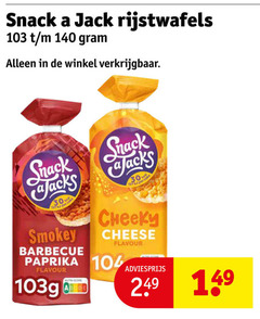  30 140 snack jack rijstwafels snack-a-jacks smokey barbecue jacks cheeky cheese flavour paprika 