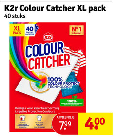  1 40 100 k2r colour catcher xl pack stuks doekjes lingettes europe protect technology kleurbescherming protection couleurs doorloop les decoloration longer serve des signe 