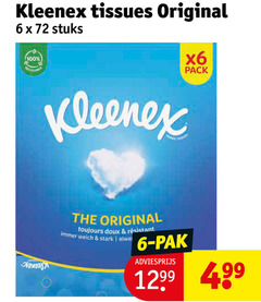  6 100 kleenex tissues original stuks pack toujours doux stark pak 