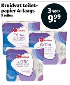  kruidvat huismerk toiletpapier 3 4 9 150 toilet papier rollen zacht doux fort langs hygienische 