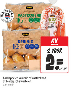  aardappelen 1 2 jumbo vastkokend 1kg vitamine vezels koken bakken bio logisch zoete wortelen kruimig frituren aardappel biologische zak kilo 