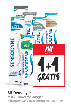  1 2 gevoeligheid repair fresh gel protect cool mint gentle whitening multi care sensodyne deep tandartsen ml duoverpakkingen stuks varieeren 