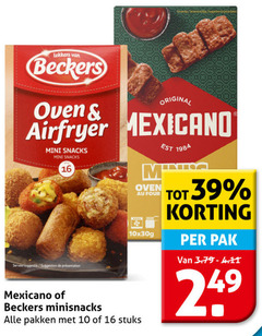  10 16 lekkers beckers oven original airfryer mexicano mini snacks serveersuggestie suggestion minisnacks pakken stuks four pak 