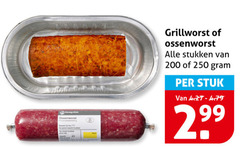  200 250 ossenworst grillworst stukken stuk 