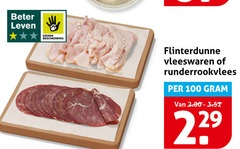  100 beter leven dieren bescherming flinterdunne vleeswaren runderrookvlees 