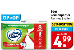  8 30 99 composteerbaar papier edet keukenpapier denk besparing rollen co voordeel pak 