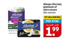  12 always discreet fuites urinaires urineverlies protect normal serviettes verba ultra secure night protection all around coverage platinum soorten stuk 