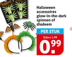  halloween accessoires glow dark spinnen diadeem stuk elders 
