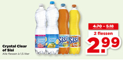  2 crystal clear sisi flessen 1 5 liter koolzuurvrij framboos bosbes sugar bubbles citroen sinas 99 