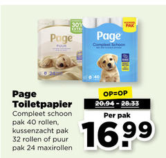  page toiletpapier 24 30 32 40 puur schoon voordeel pak rollen kussenzacht maxirollen beter 16 99 