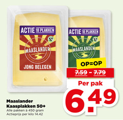  maaslander kaasplakken 18 450 zacht karakter jong belegen 50 pakken actieprijs kilo pak 