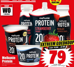  1 20 oktober melkunie protein proteine strawberry yoghurt chocolate artificial pack shake bottle extreem basisprijs heffing flavoured pot improved recipe flavours koelverse stuk blueberry quark 