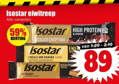  16 isostar eiwitreep high protein crispy bar sweeteners cereals and banana flavour sport pro hp hazelnut 