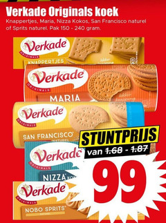  99 150 240 verkade originals koek knappertjes maria nizza kokos san francisco naturel sprits pak original and knapperig nobo 